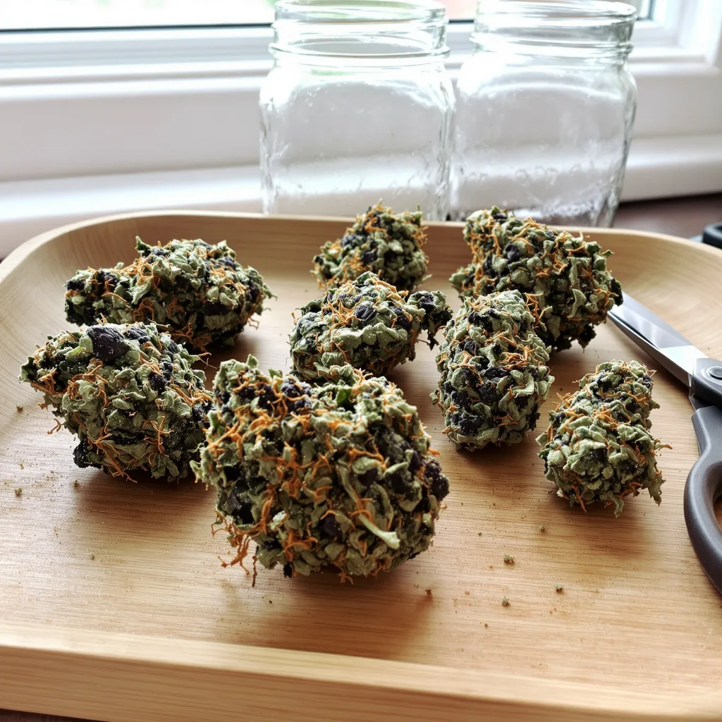 China Yunnan 65% indica / 35% sativa — flor con tricomas visibles