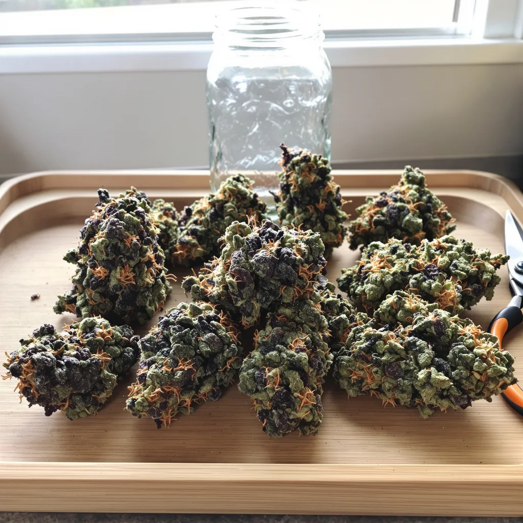Chocolate Chunk 100% indica / 50% sativa — flor con tricomas visibles