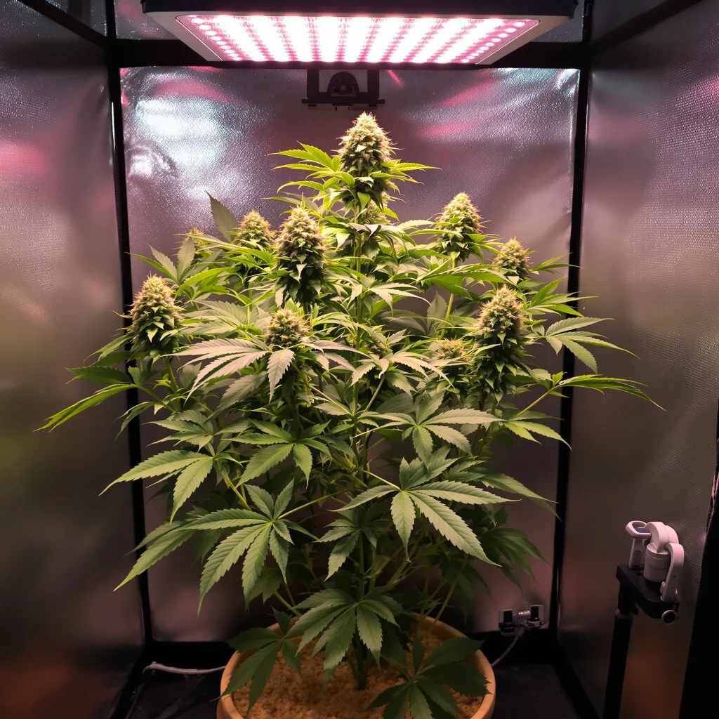 Planta de cannabis Chocolate Chunk en fase de floración — 60-100 cm autofloración