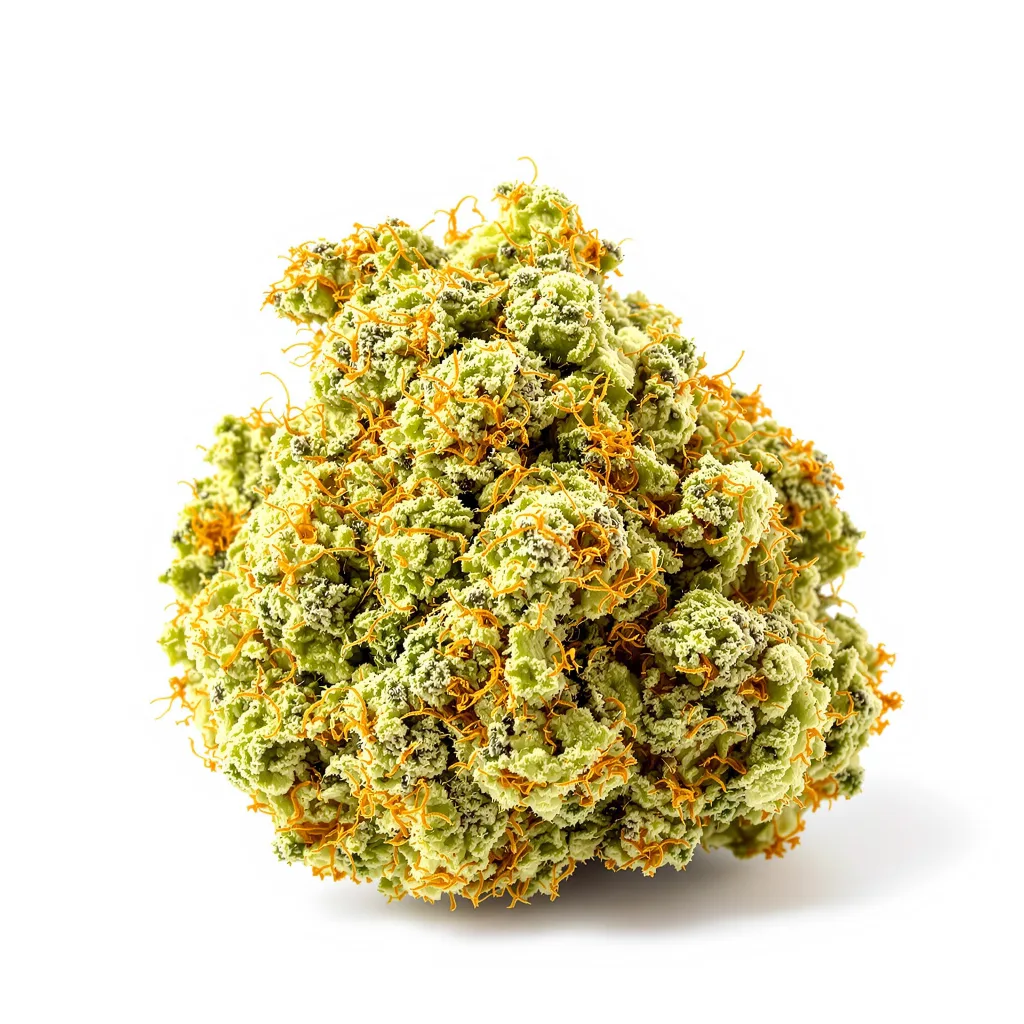 Chocolope 18% indica / 82% sativa — flor con tricomas visibles