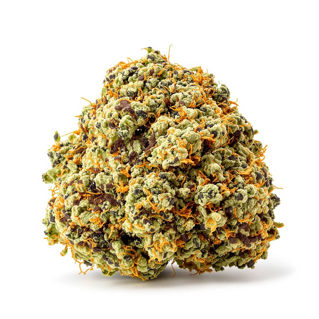 Chronic 81% indica / 19% sativa — flor con tricomas visibles