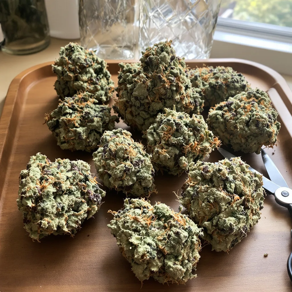 Chronic Thunder 46% indica / 54% sativa — flor con tricomas visibles