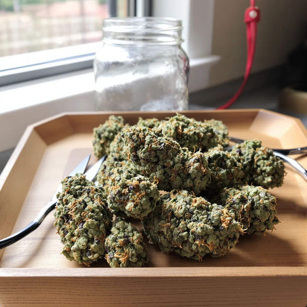 Chupacabra 58% indica / 42% sativa — flor con tricomas visibles