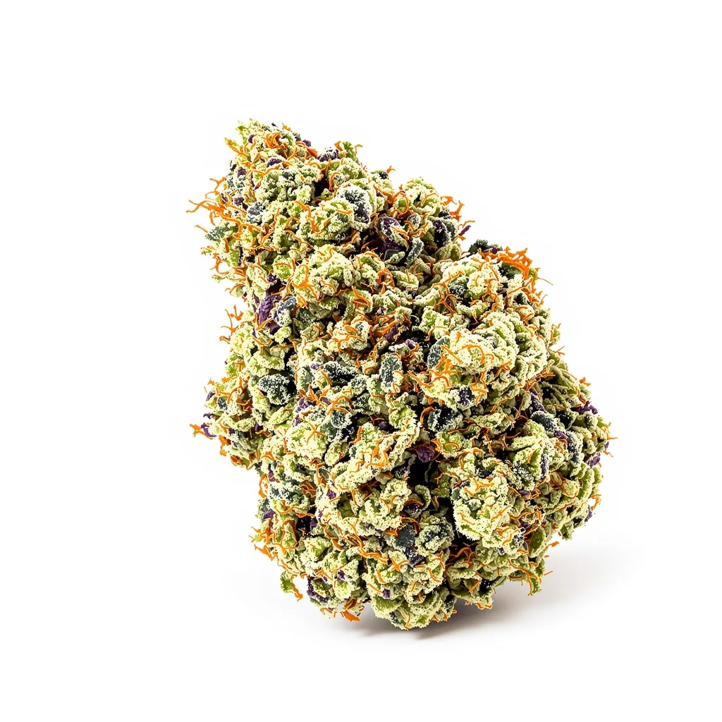 Chupacabra 58% indica / 42% sativa — flor con tricomas visibles