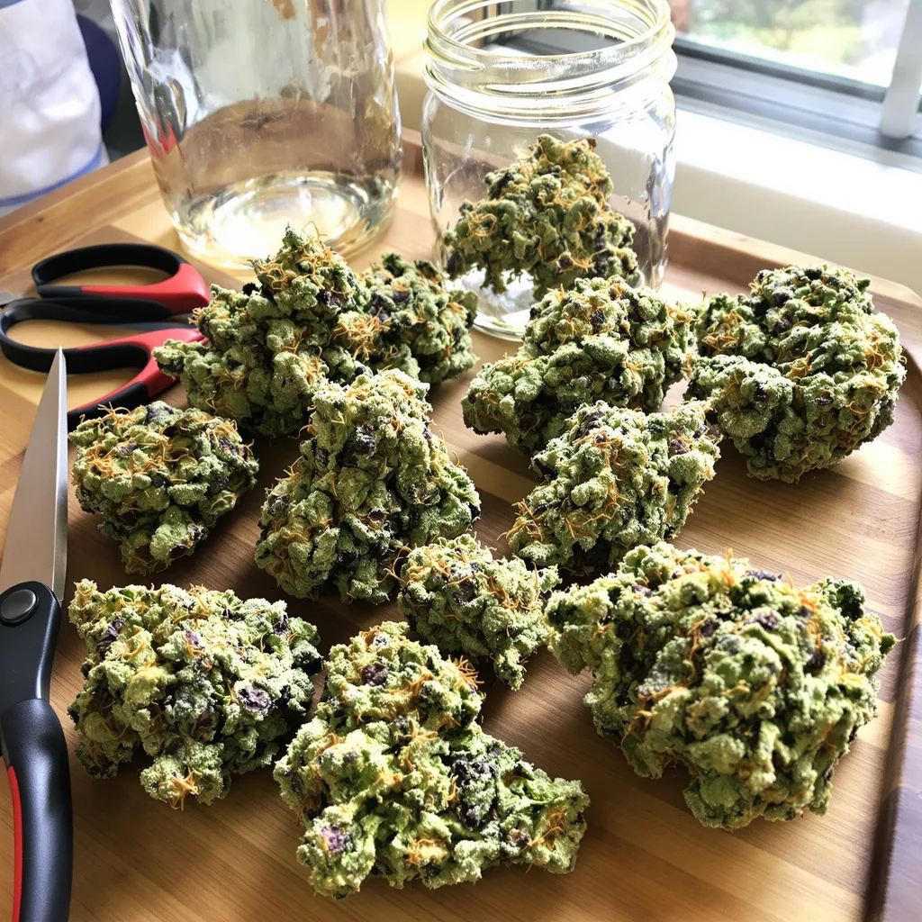 Cinex 30% indica / 60% sativa — flor con tricomas visibles
