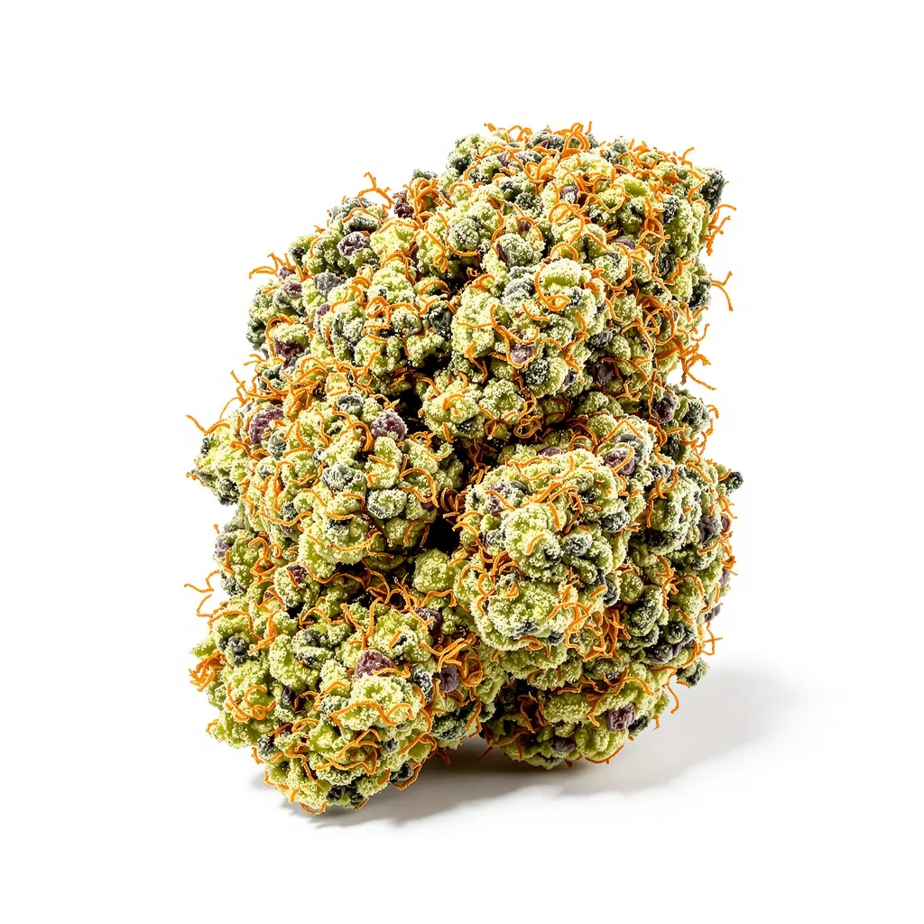 Citrix 43% indica / 57% sativa — flor con tricomas visibles