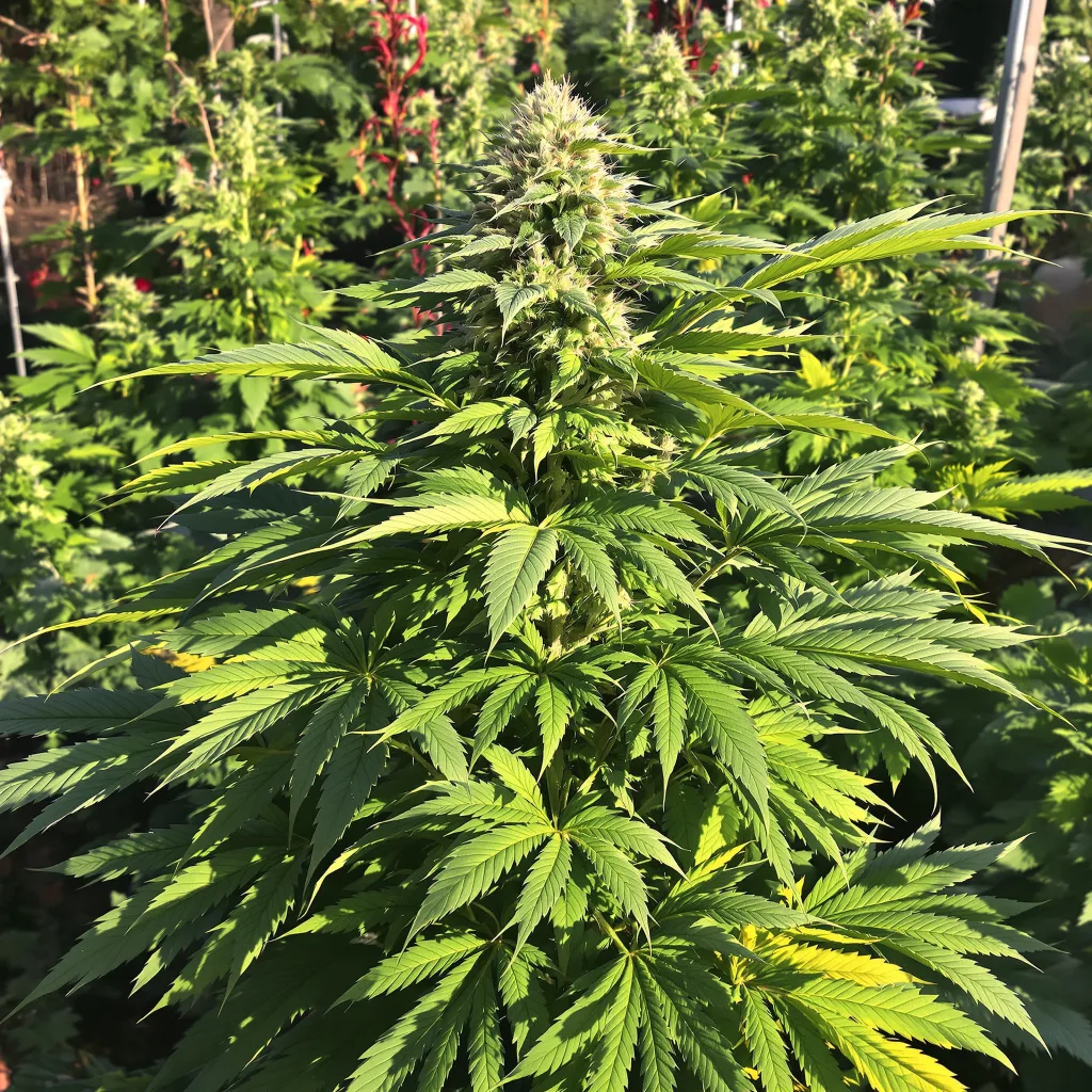 Cluster Bomb 79% indica / 21% sativa — flor con tricomas visibles