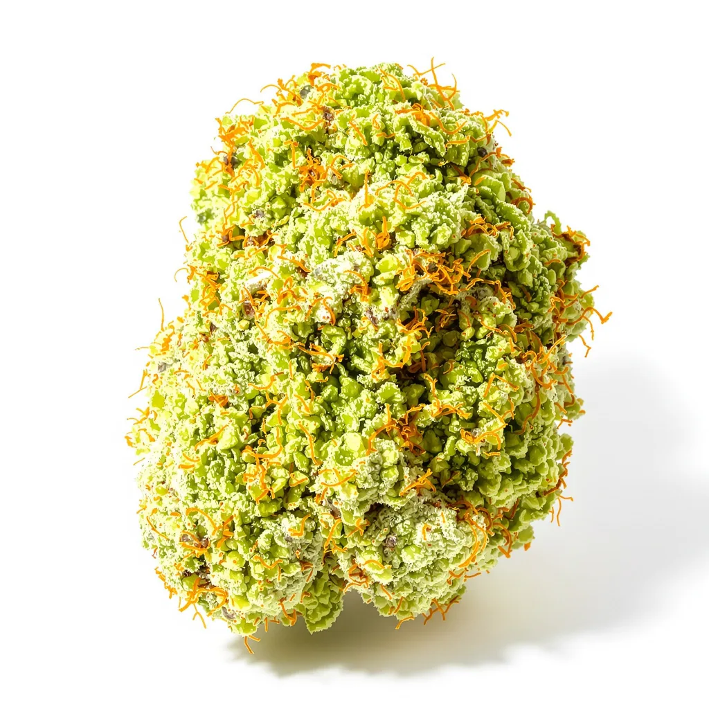 Coffee 12% indica / 88% sativa — flor con tricomas visibles