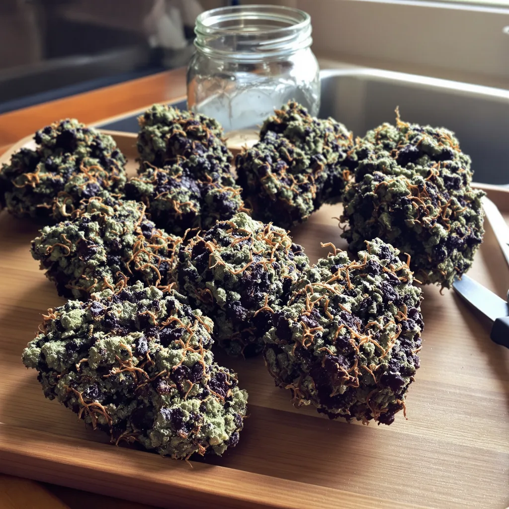 Cold War Kush 65% indica / 35% sativa — flor con tricomas visibles
