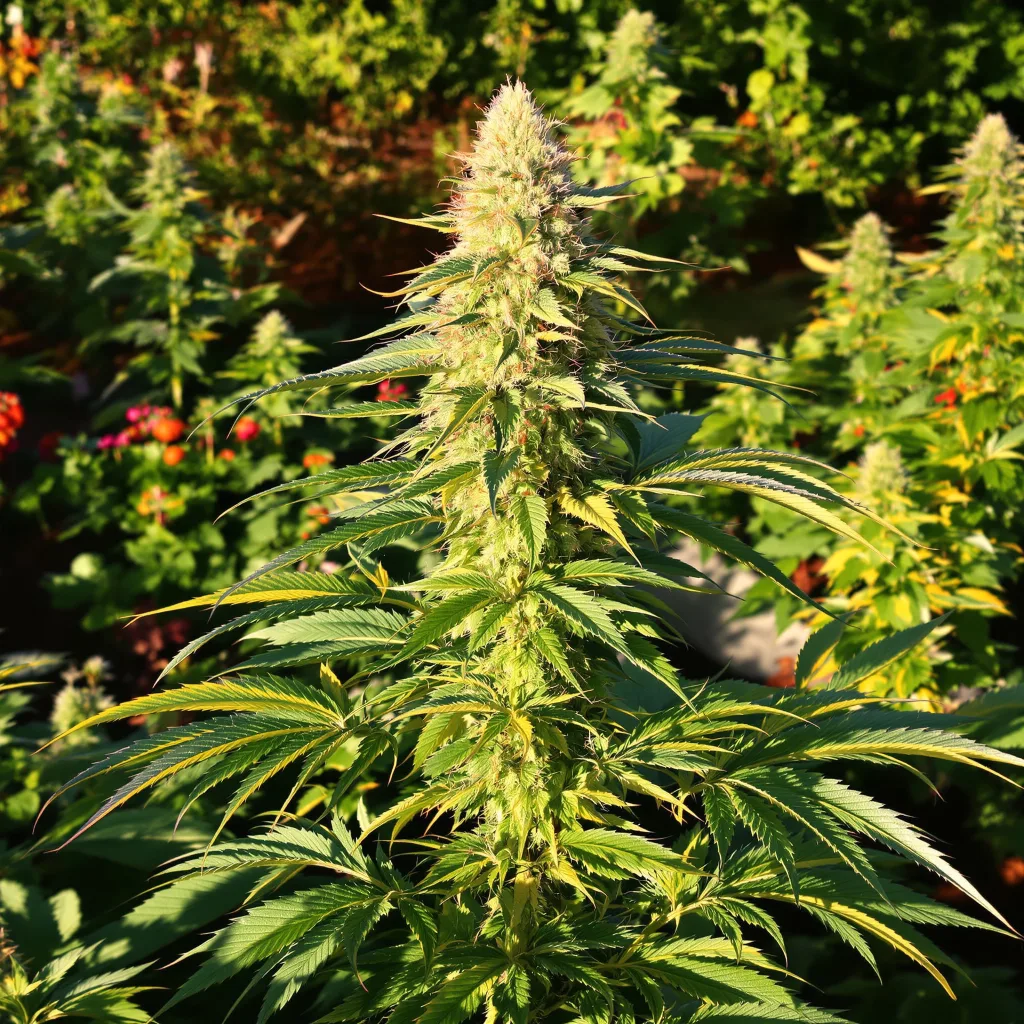 Colombian Gold 40% indica / 60% sativa — flor con tricomas visibles