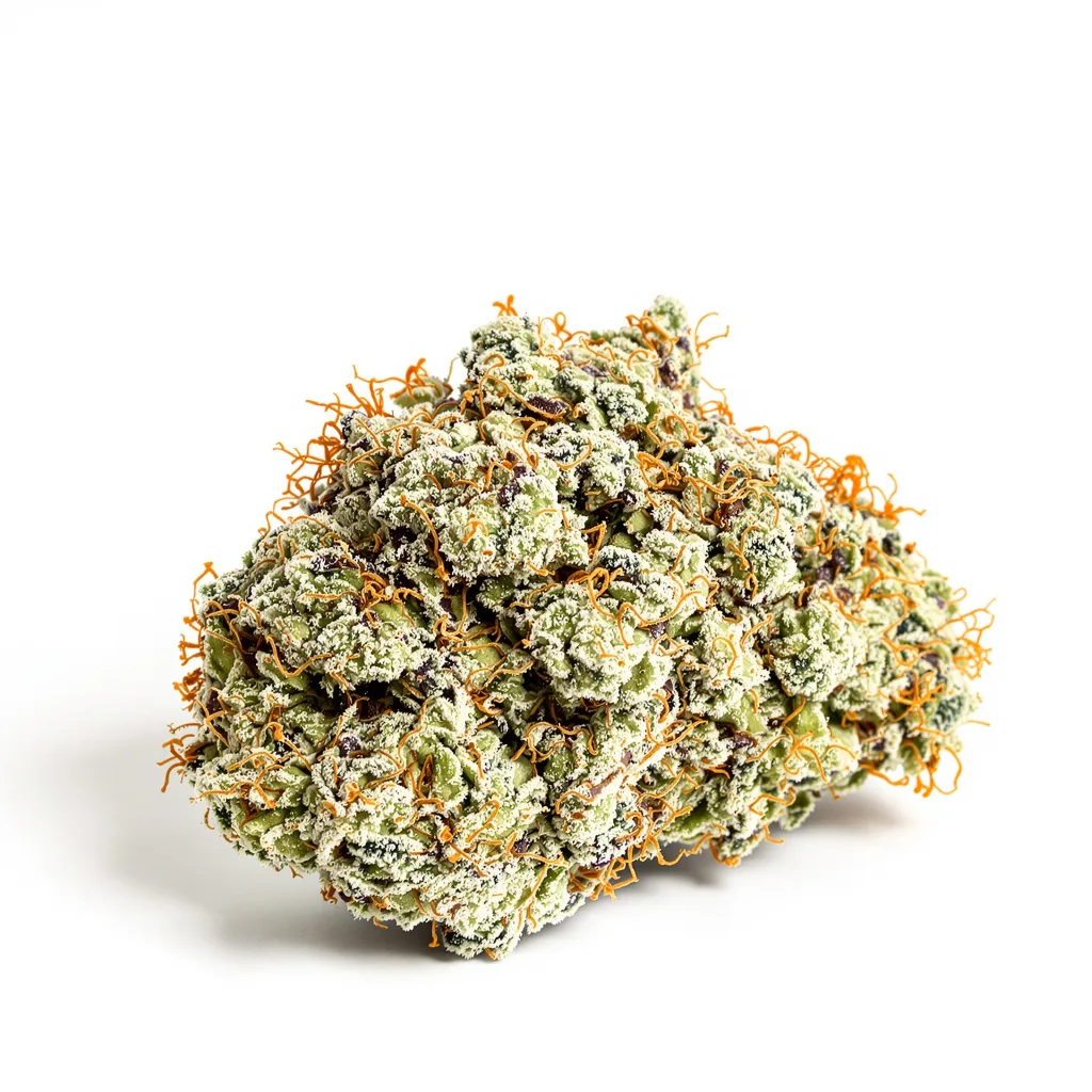 Colombian Gold 40% indica / 60% sativa — flor con tricomas visibles