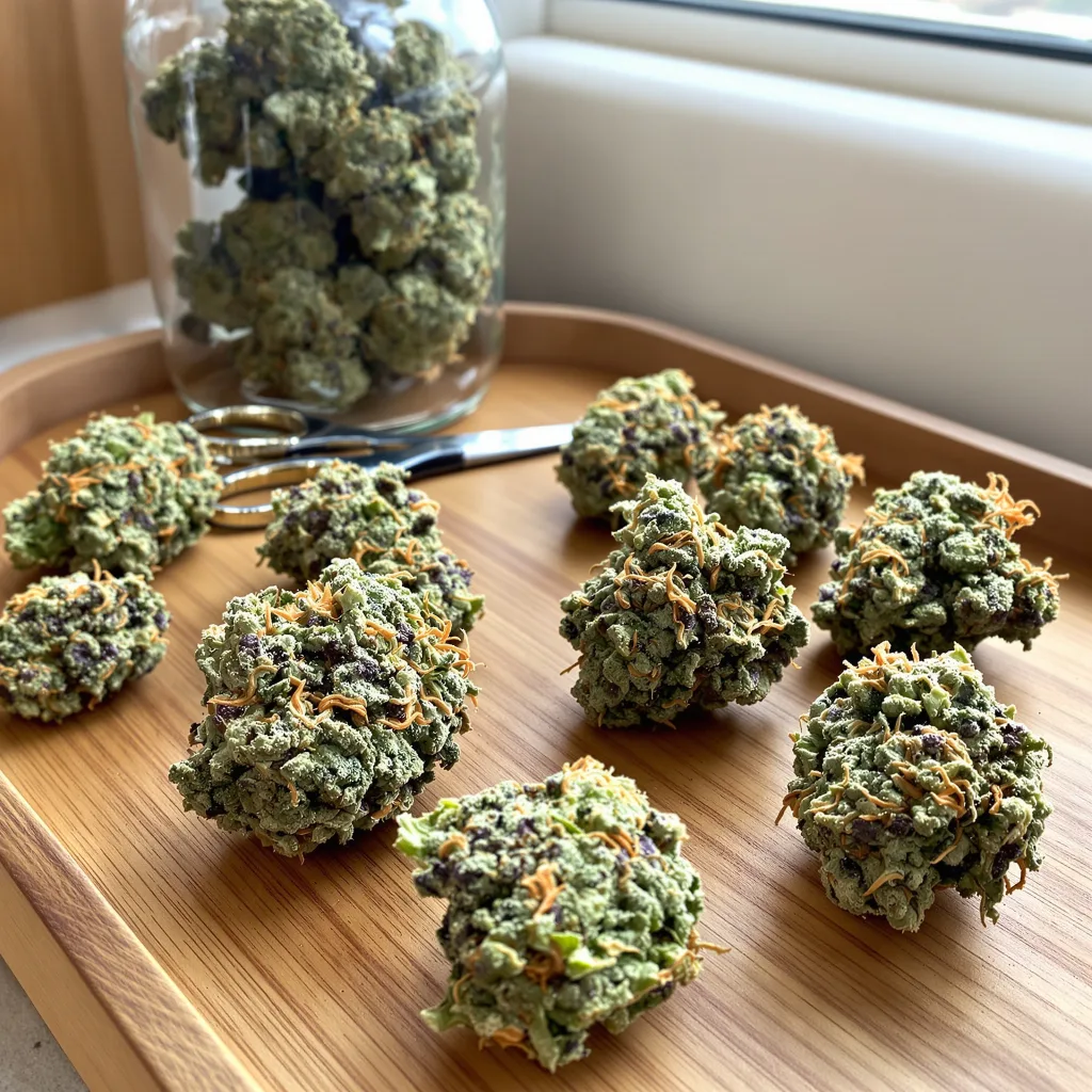 Colombian Gold 40% indica / 60% sativa — flor con tricomas visibles