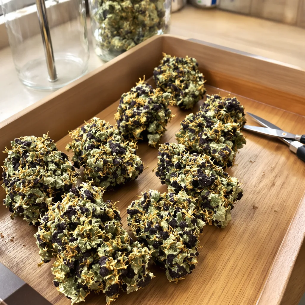 Colorado Clementines 79% indica / 21% sativa — flor con tricomas visibles