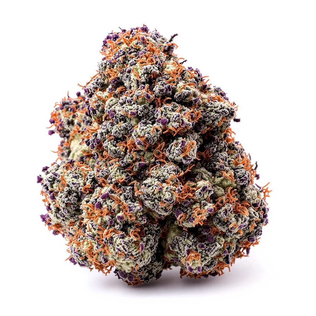Confidential Wreck 76% indica / 24% sativa — flor con tricomas visibles