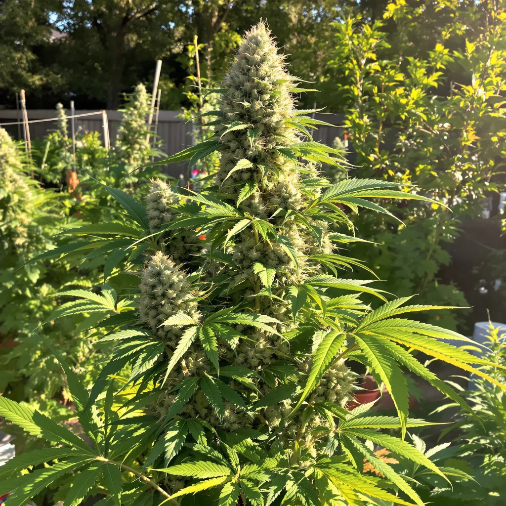 Cookie Breath 42% indica / 58% sativa — flor con tricomas visibles