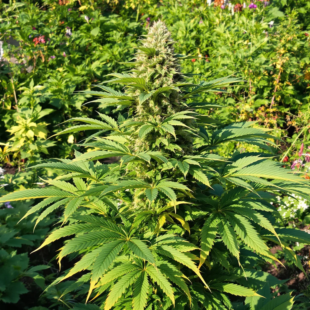 Cookie Jar 72% indica / 28% sativa — flor con tricomas visibles