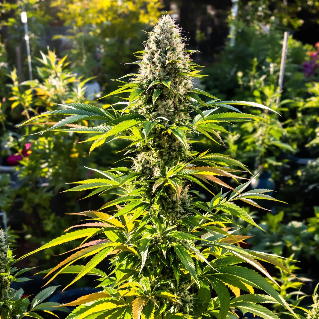 Cookies and Cream 52% indica / 48% sativa — flor con tricomas visibles