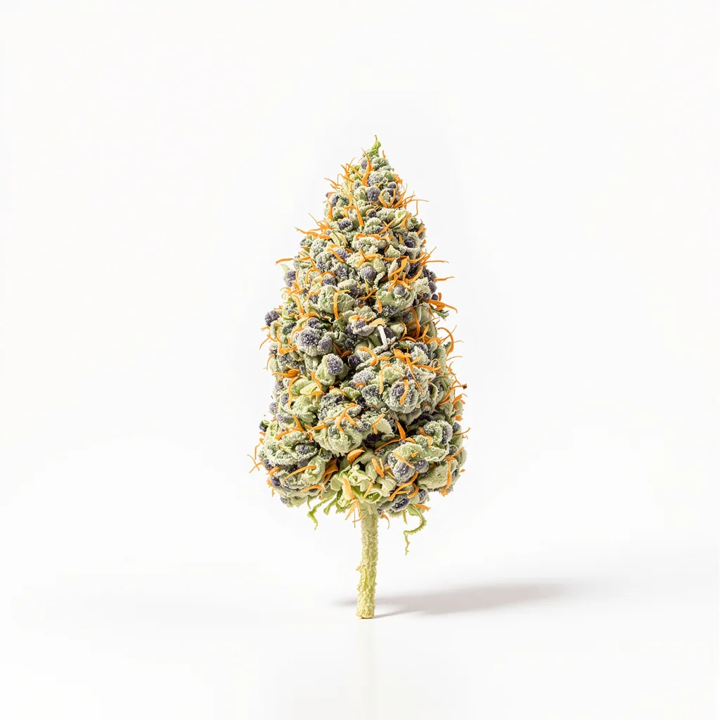 Corkscrew 57% indica / 43% sativa — flor con tricomas visibles