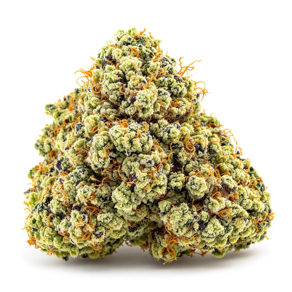 Corleone Kush 50% indica / 50% sativa — flor con tricomas visibles
