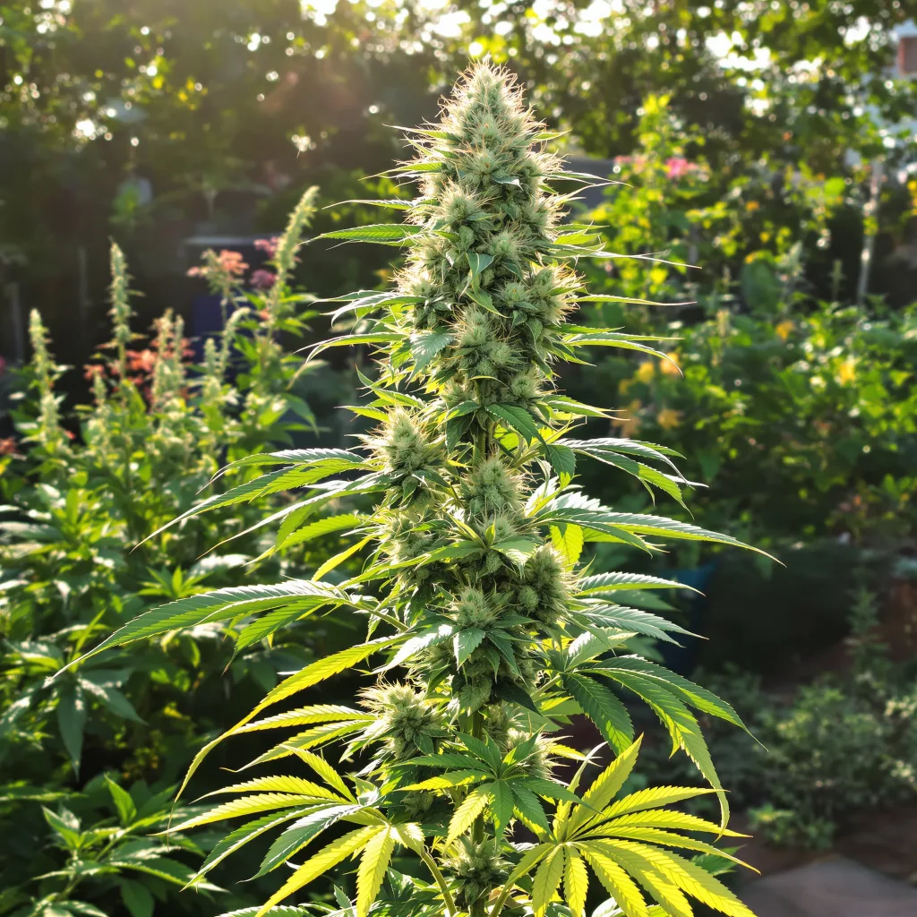 Cotton Candy Kush 50% indica / 50% sativa — flor con tricomas visibles