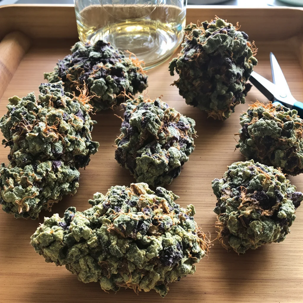 Couch Lock Pack 80% indica / 20% sativa — flor con tricomas visibles