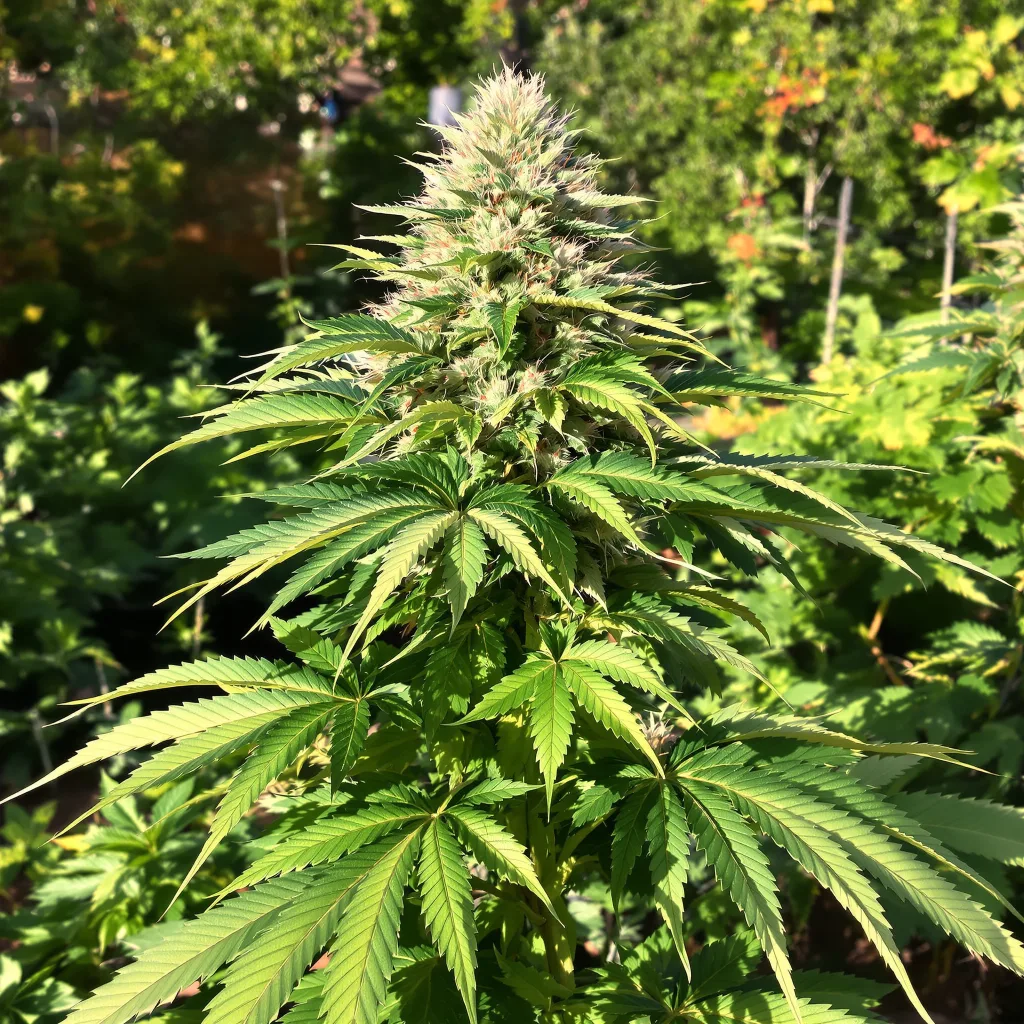 Cowboy Kush 84% indica / 16% sativa — flor con tricomas visibles
