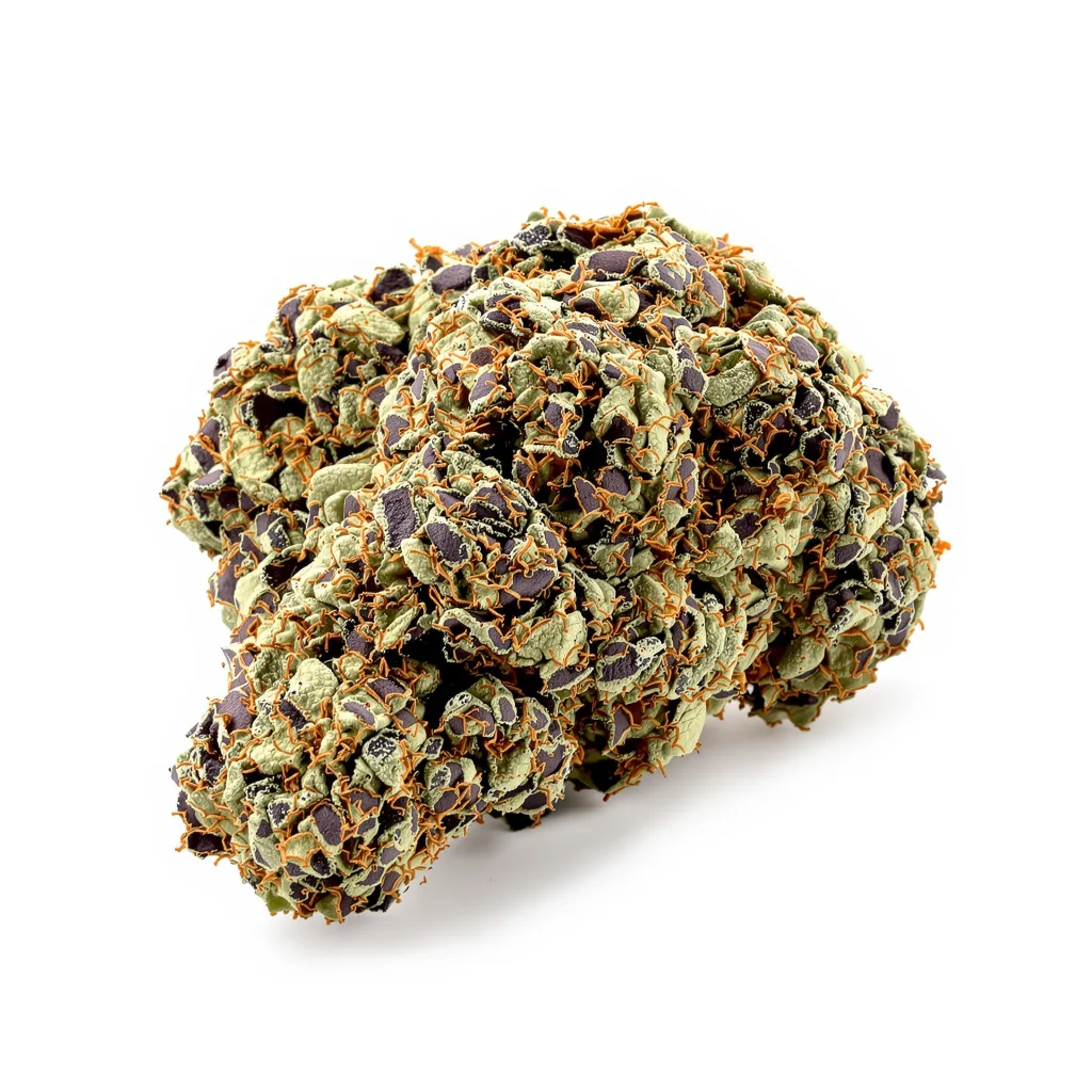 Cracker Jack 81% indica / 19% sativa — flor con tricomas visibles