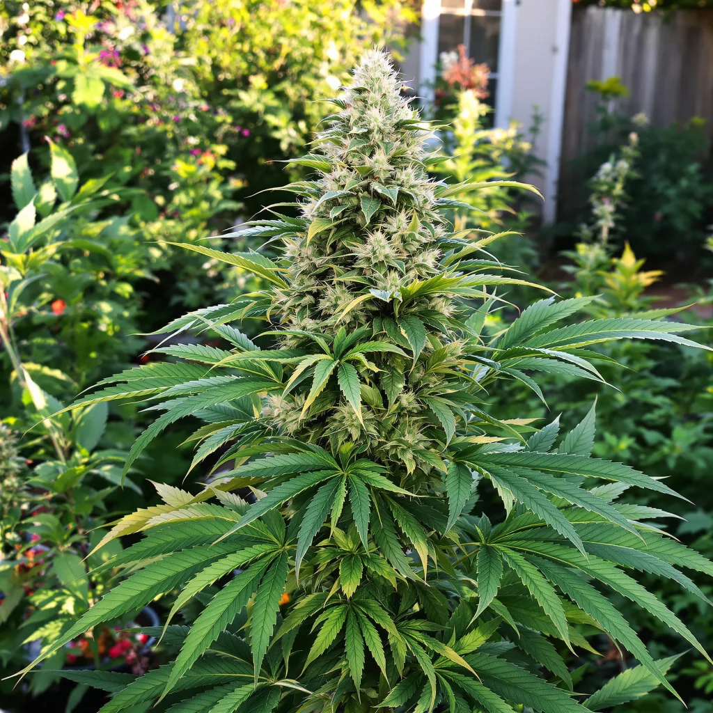 Cream 76% indica / 24% sativa — flor con tricomas visibles