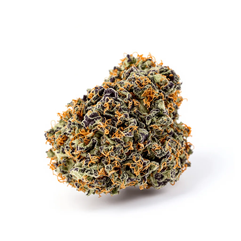 Cream 76% indica / 24% sativa — flor con tricomas visibles