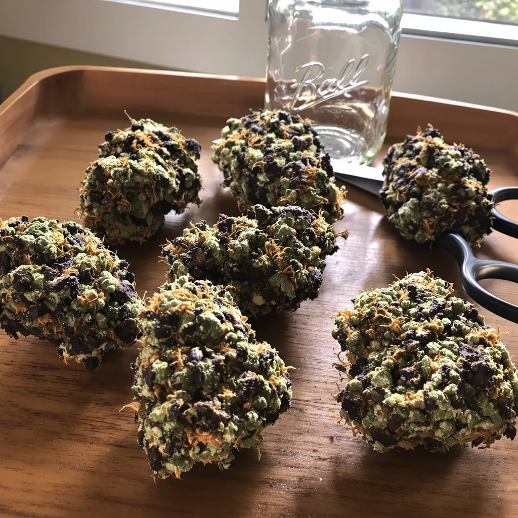 Cream 76% indica / 24% sativa — flor con tricomas visibles