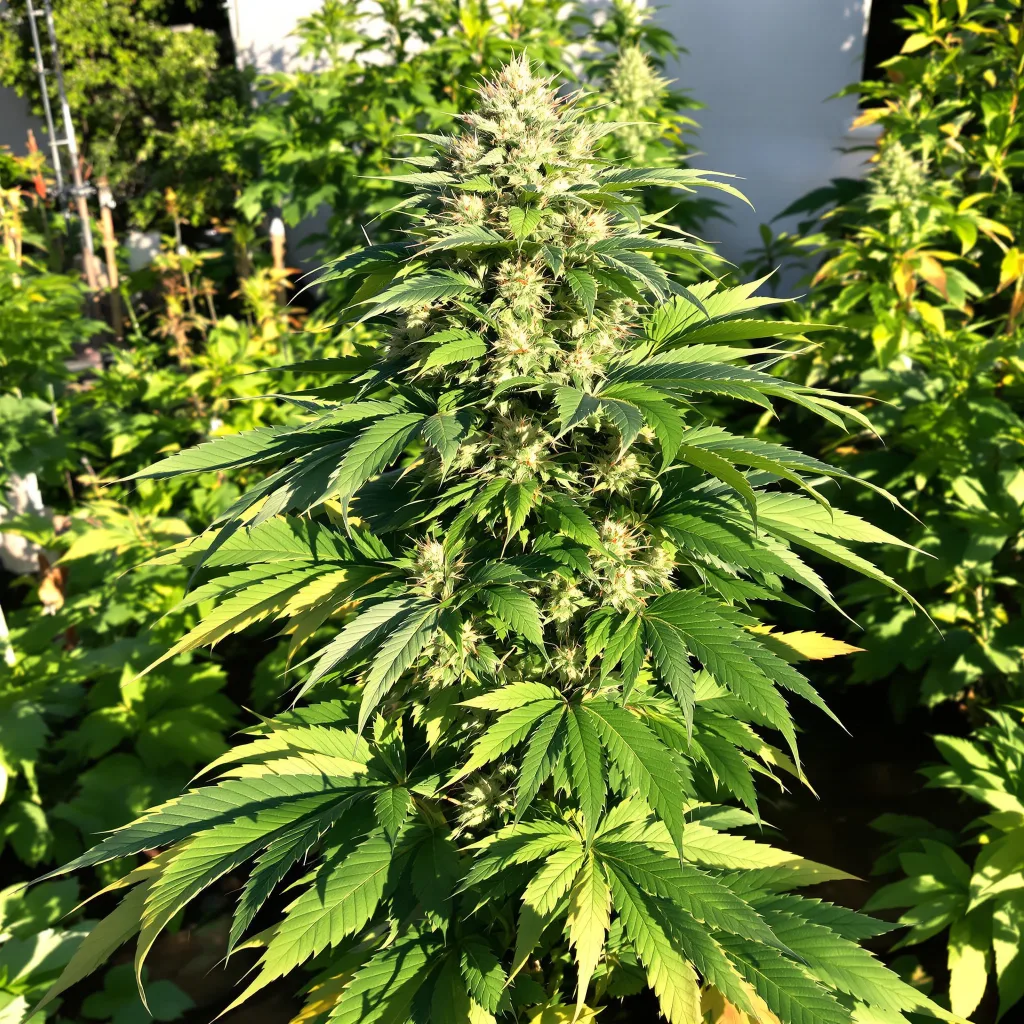 Cream 76% indica / 24% sativa — flor con tricomas visibles
