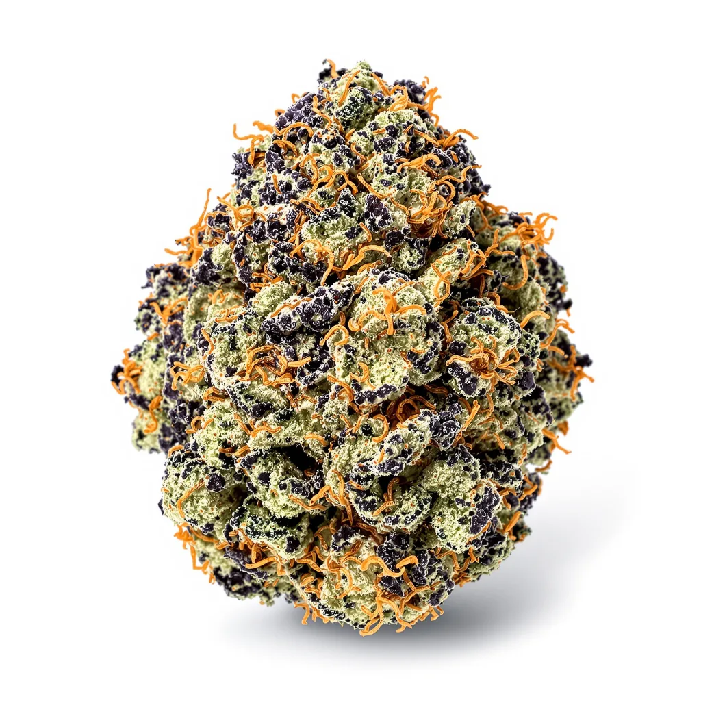 Cream 76% indica / 24% sativa — flor con tricomas visibles