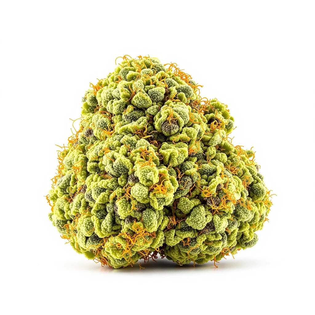 Critical Crack 15% indica / 85% sativa — flor con tricomas visibles