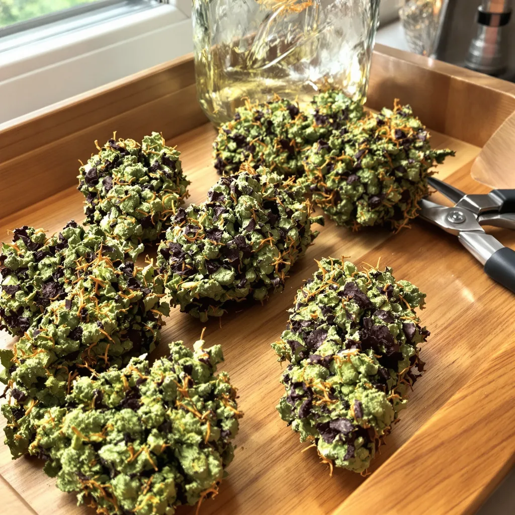 Critical Glue 89% indica / 11% sativa — flor con tricomas visibles