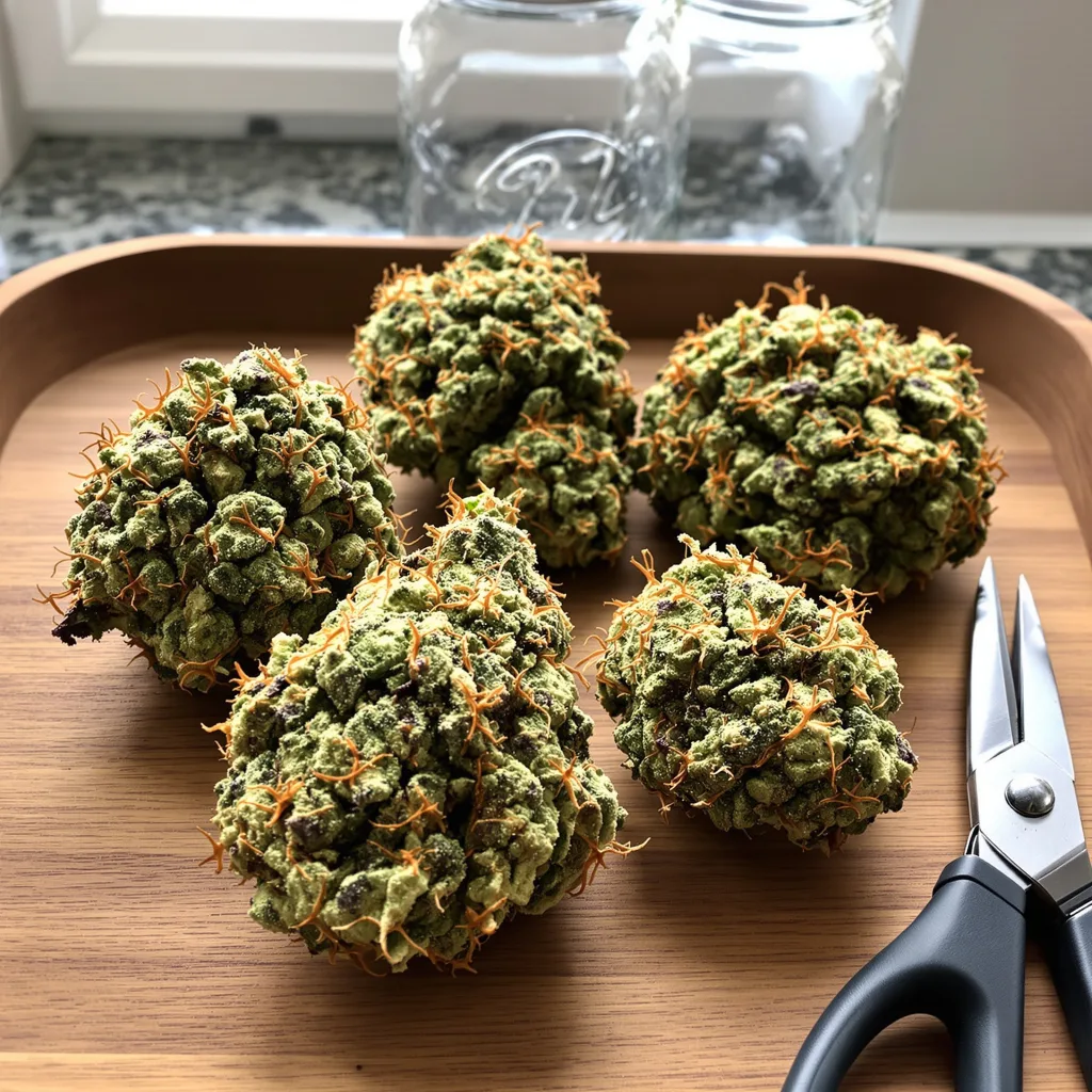 Critical Plus 61% indica / 39% sativa — flor con tricomas visibles