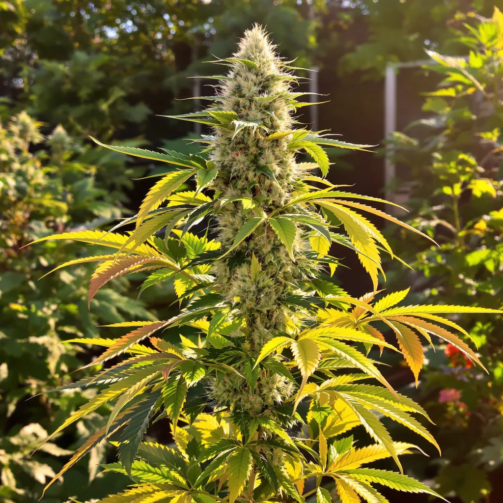 Critical Plus 61% indica / 39% sativa — flor con tricomas visibles