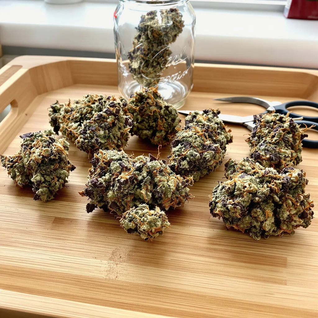 Critical Skunk 75% indica / 25% sativa — flor con tricomas visibles