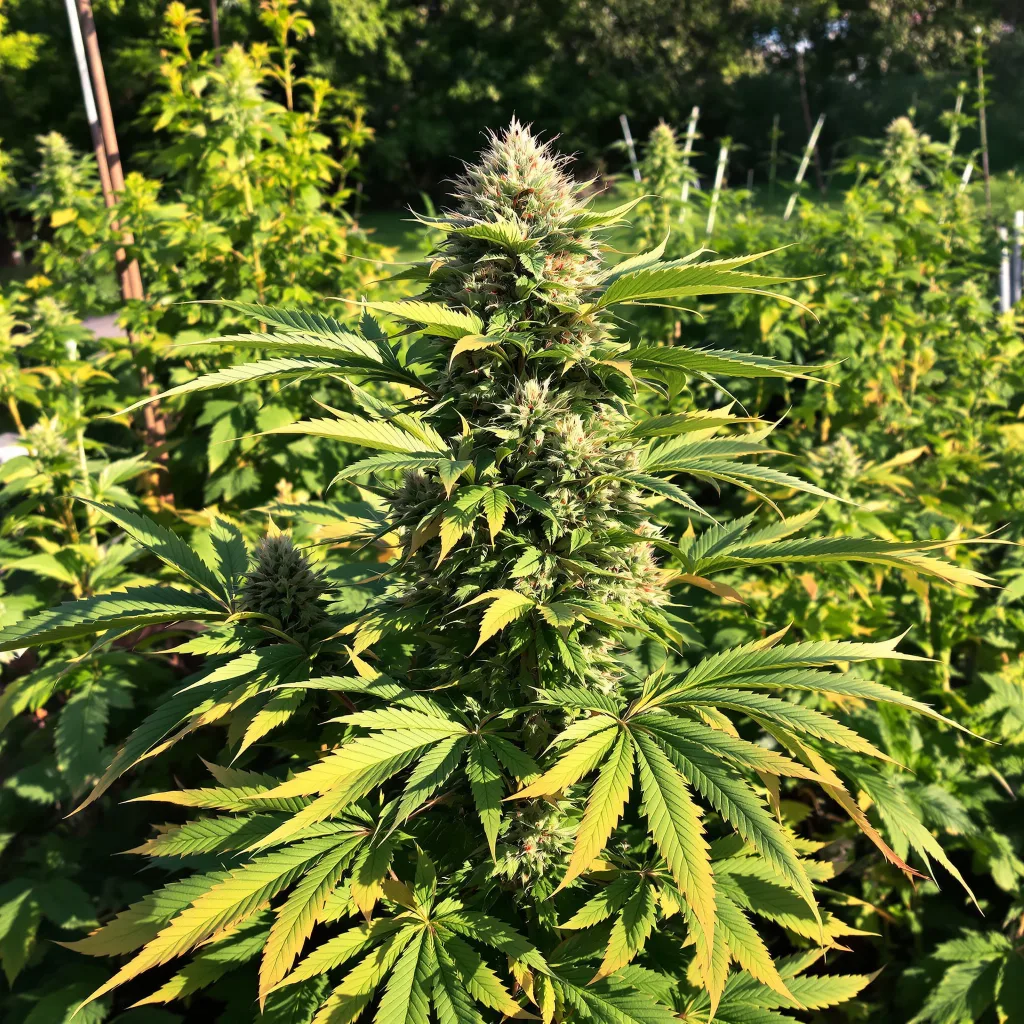 Crosswalker 77% indica / 23% sativa — flor con tricomas visibles