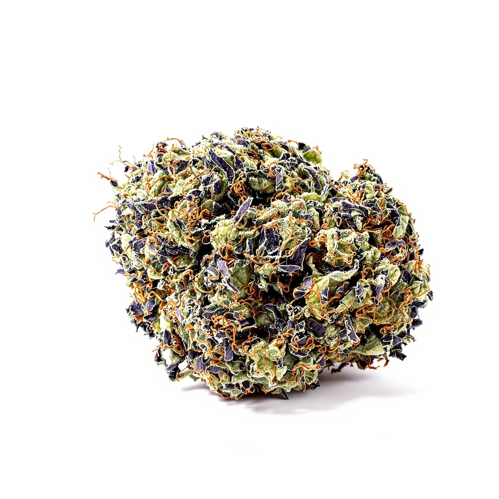 Crosswalker 77% indica / 23% sativa — flor con tricomas visibles