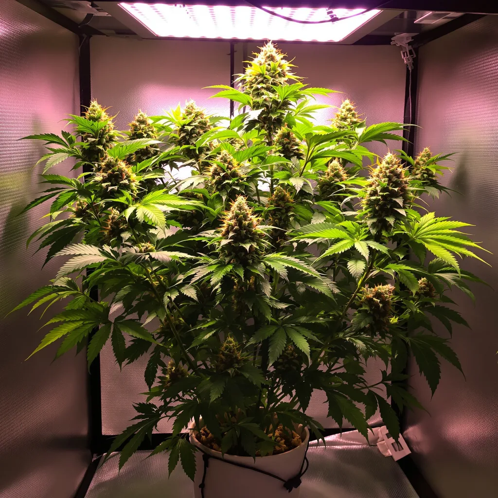 Planta de cannabis Crouching Tiger Hidden Alien en fase de floración — 60-100 cm autofloración