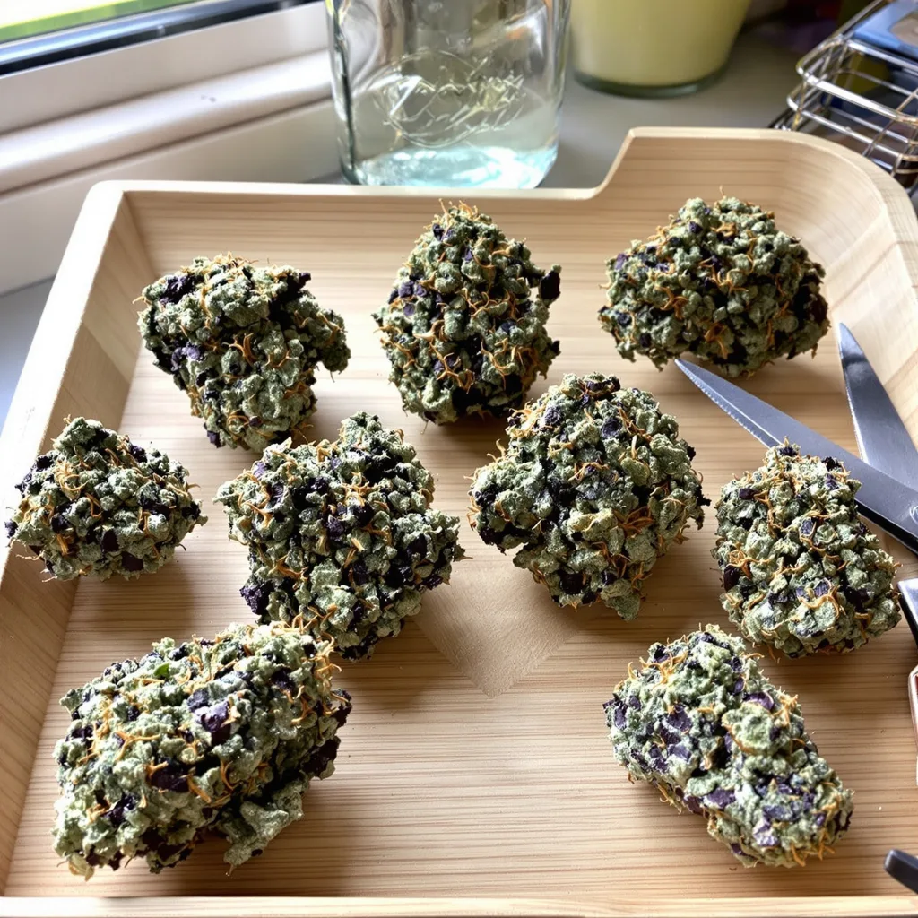 Crown OG 70% indica / 30% sativa — flor con tricomas visibles