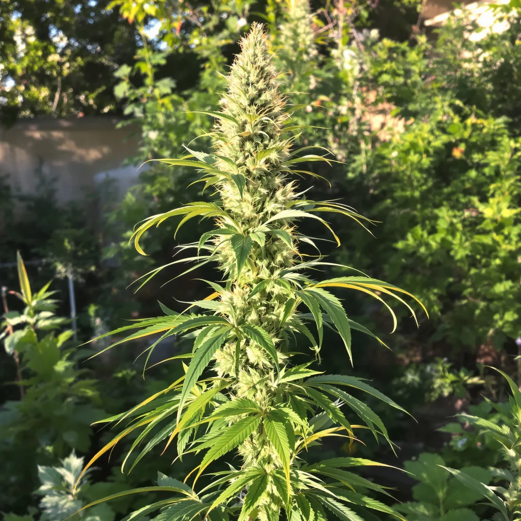 Crystal Coma 18% indica / 82% sativa — flor con tricomas visibles