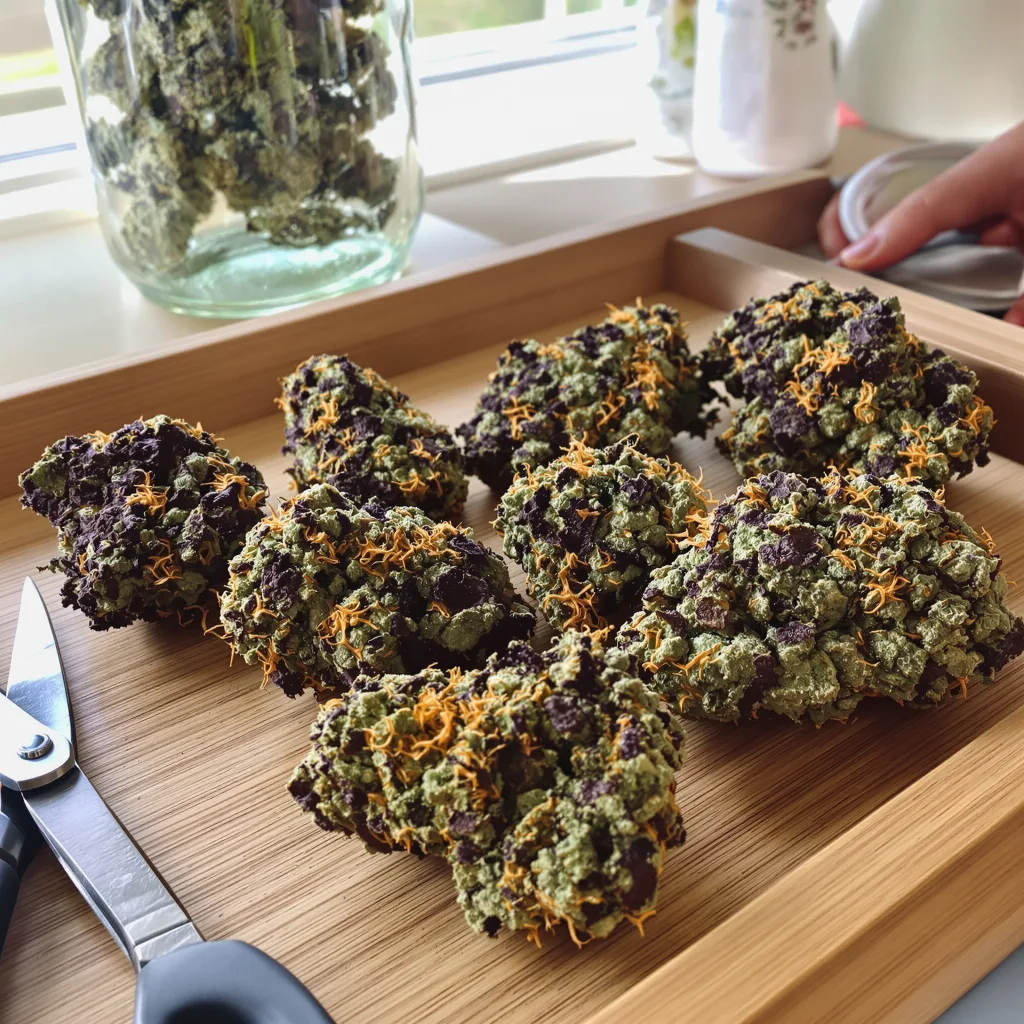 Crystal 66% indica / 34% sativa — flor con tricomas visibles