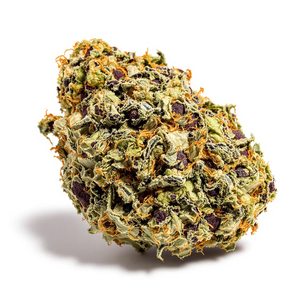 Cuvee 79% indica / 21% sativa — flor con tricomas visibles