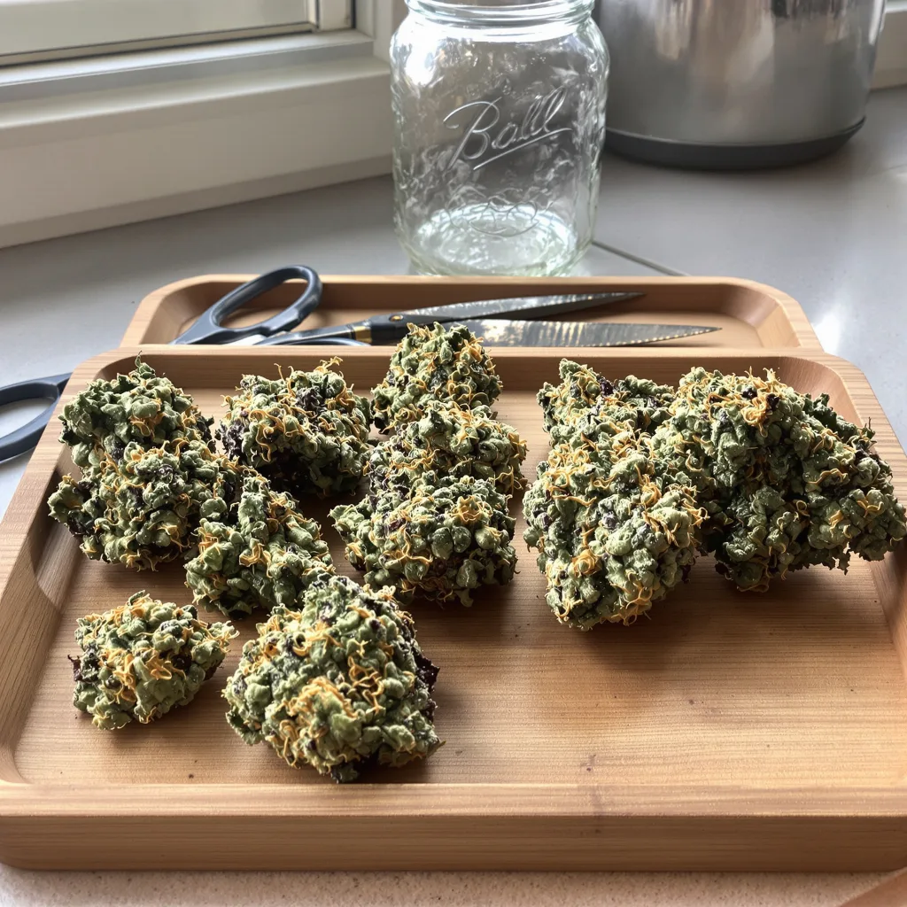 Dairy Queen 82% indica / 18% sativa — flor con tricomas visibles