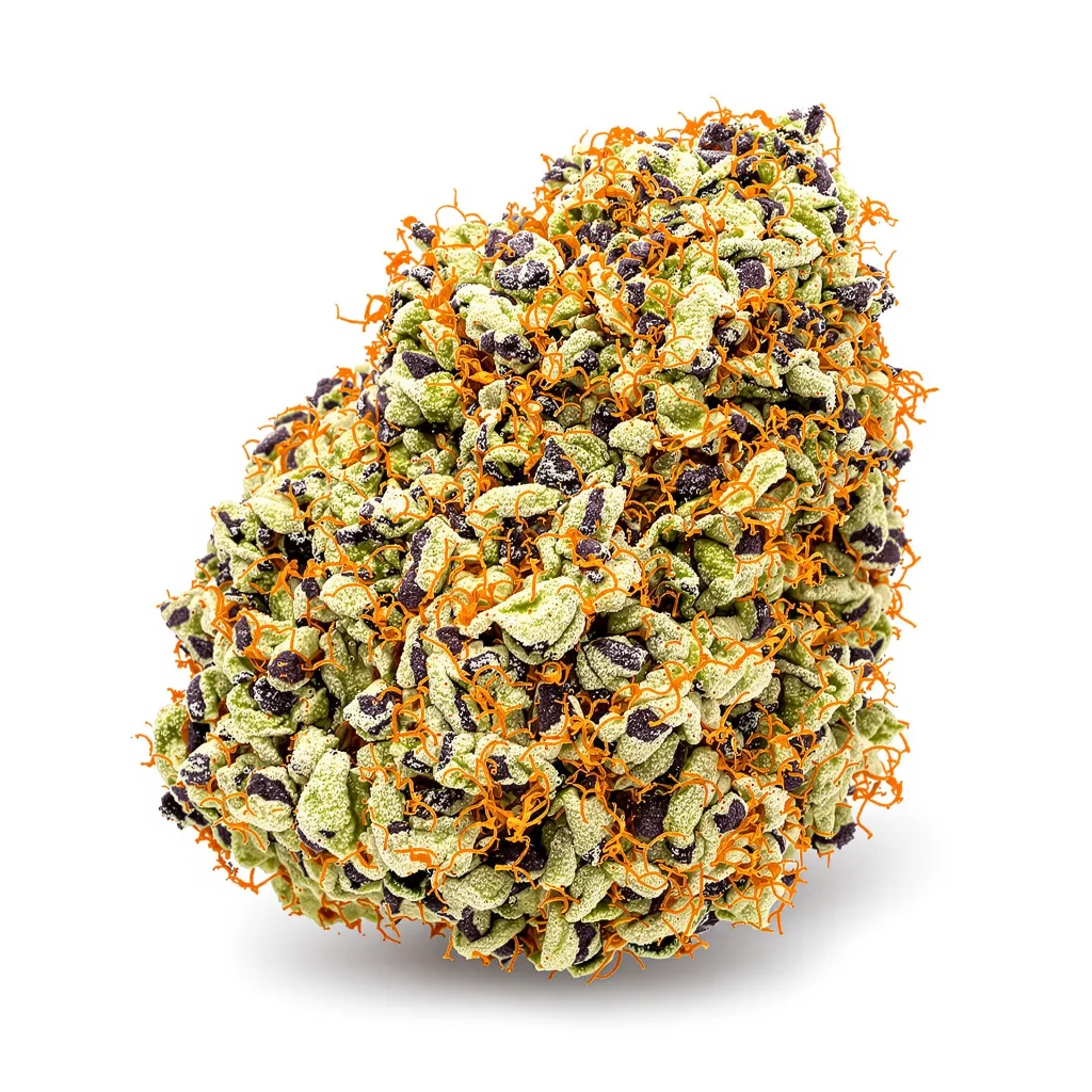 Dairy Queen 82% indica / 18% sativa — flor con tricomas visibles