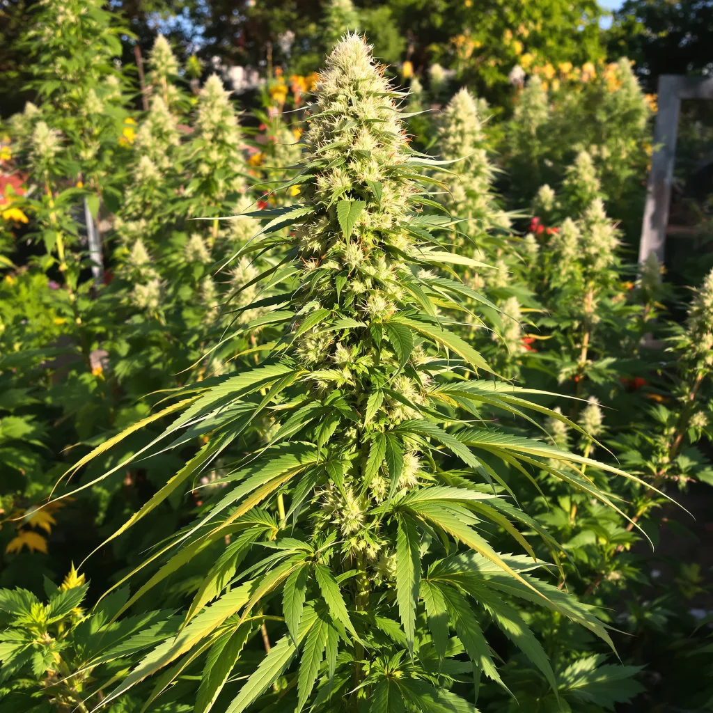 Dance World 20% indica / 80% sativa — flor con tricomas visibles