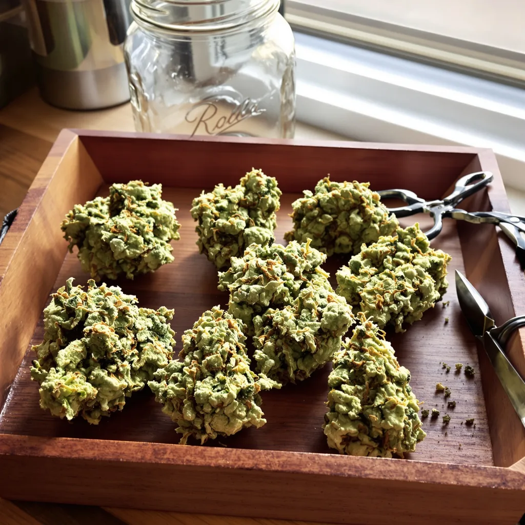 Dancehall CBD 46% indica / 54% sativa — flor con tricomas visibles
