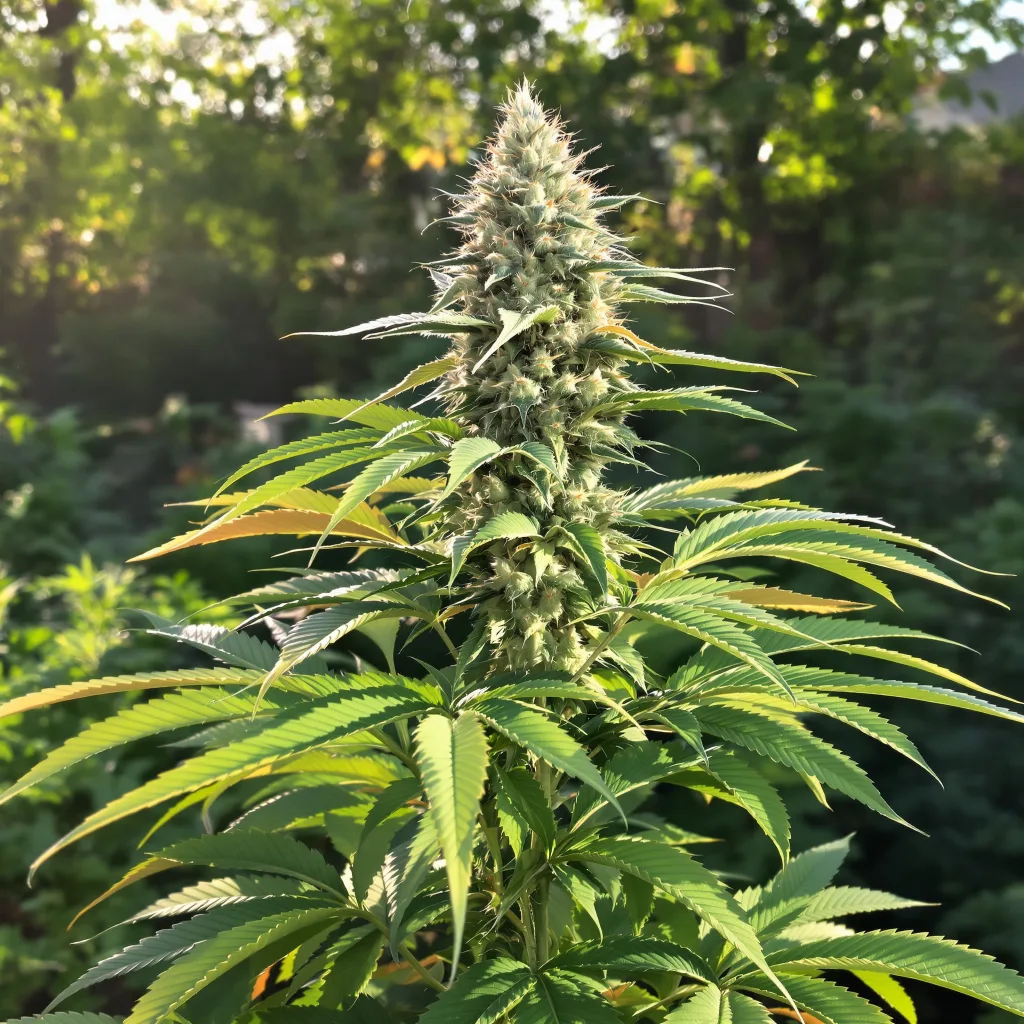 Dancehall CBD 46% indica / 54% sativa — flor con tricomas visibles