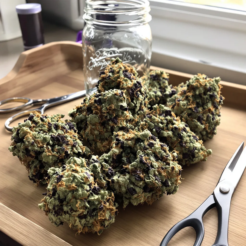 Danky Doodle 86% indica / 14% sativa — flor con tricomas visibles